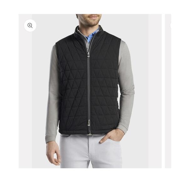 Peter Millar Deuce Reversible Vest Men’s L Black/Silver • EUC Performance Zip - Picture 1 of 12